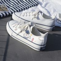 CODniuba270 Low space astronauts for canvas shoes Cover fall 2023 white Astronaut Low-Cut women 2023 Autumn Students Korean Version All-Match Sneakers Trendy 6.4