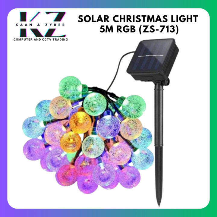 SOLAR CHRISTMAS LIGHT 5M RGB (ZS713) Lazada PH