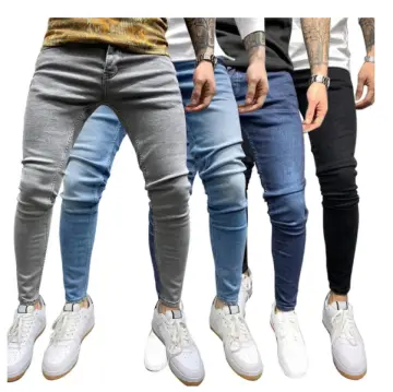 Bulk-buy OEM Men′s Stitching Pencil Pants Slim Fit Elastic Casual Trousers  Men price comparison