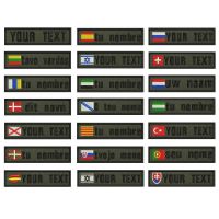 Army Green National Flags 10X2.5cm Embroidery Custom Name Patch Stripes Badge Iron On Or  Patches Adhesives Tape