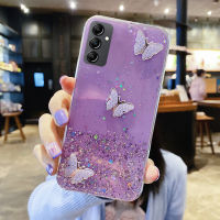 KOSLAM Encrusted ผีเสื้อเคสโทรศัพท์กากเพชรท้องฟ้าเต็มไปด้วยดวงดาวสำหรับ Samsung กาแลคซี A34 A24 5G A54 5G A14 4G 5G A14 LTE A13 4G 5G A04e A04s A04 A23 4G 5G A02 A33 A53 A73 a03 A72 A52 A32 A42 A51 A71ดีไซน์ใหม่เคสทีพียูนุ่มในสต็อก