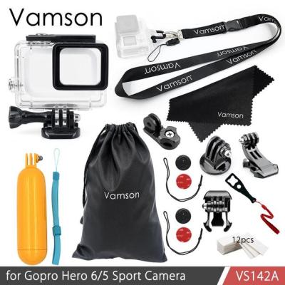 Vamson ชุดอุปกรณ์เสริมสำหรับ Gopro Hero 7 6 5กระเป๋ากล้องกันน้ำกรอบทุ่นลอยน้ำ Monopod สำหรับ Go Pro Hero 6 5 Vs142กล้อง