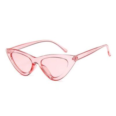 New Triangle Sunglasses Women 39;s Trendy Internet Celebrity Same Style Cats 39; Eye Sunglasses Transparent Lens Marine Glasses