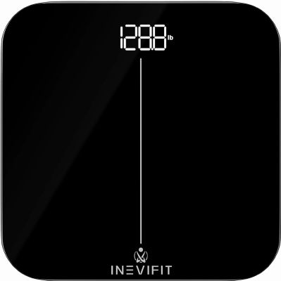 INEVIFIT Premium Bathroom Scale, Highly Accurate Digital Bathroom Body Scale, Precisely Measures Weight up to 400 lbs Black