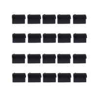 20 Pcs Silicone USB Port Plug Dustproof Plug Stopper Protection Cap Black