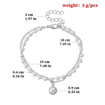 Simple Double-layer Pearl celet Network Celebrity Retro Korean Style Fashion celet Jewelry Gift for Women