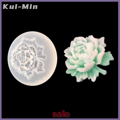Kui-Min เครื่องมืออบแม่พิมพ์เค้กทำสบู่ฟองดองซิลิโคนรูปทรงกุหลาบดอกไม้สร้างสรรค์บาน