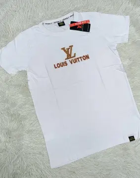 Men's LOUIS VUITTON Alphabet Logo Printing Casual Short Sleeve White 1 -  KICKS CREW
