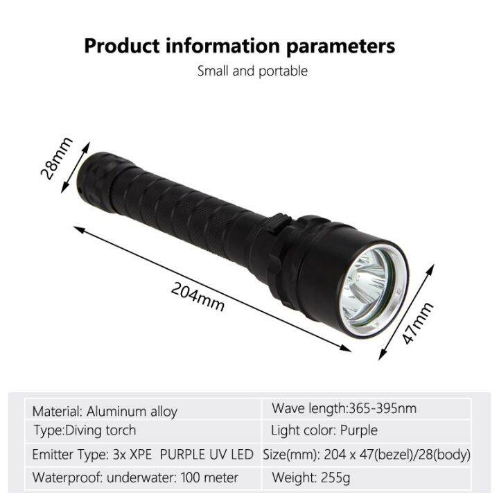 underwater-100m-diving-flashlight-lanterna-10w-purple-uv-led-light-lamp-scuba-diving-flashlight-torch-dive-light-rechargeable-flashlights