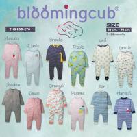 Bloomingcub Two way zip ชุดหมีคลุมเท้า ชุดนอนเด็กซิปสองทาง ชุดนอนเด็ก ชุดหมีเด็กแรกเกิด บอดี้สูทเด็ก size 3m-24M