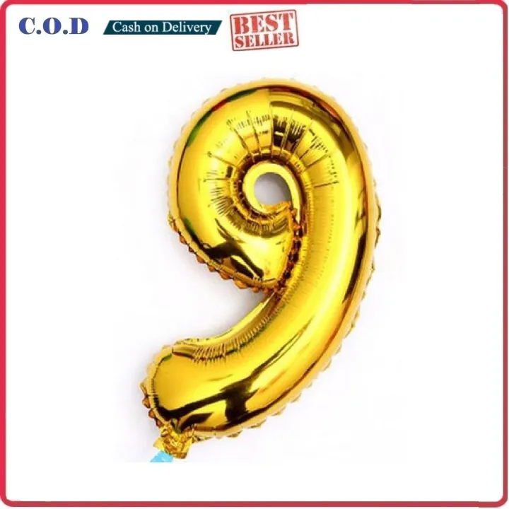 ( BALON ANGKA ) Balon Ulang Tahun Warna Gold 40cm - Balon Pesta Party