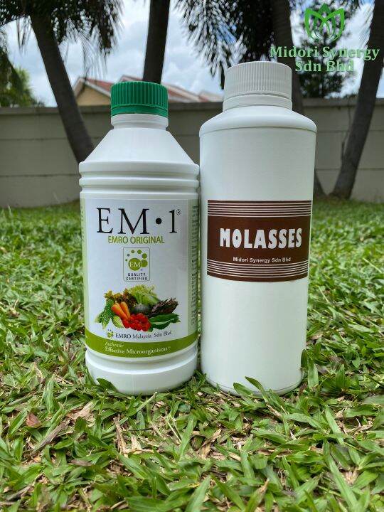 EM1 EMRO ORIGINAL + Molasses (1 Litre Each) EMAS, soil conditioner