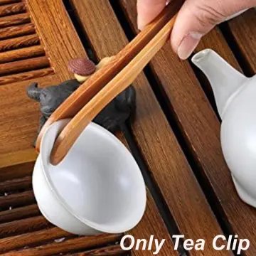 Tea Clip, hot Wood Copper Tea Clip Non-Slip Tea Set Tweezers Tea Ceremony  Accessories Household Mini Tongs Sugar Tongs(1#)