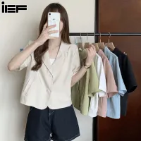 IEF Blazer for Women Short Sleeve Loose Casual Thin Cardigan Jacket