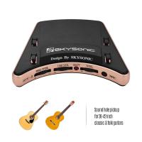 SKYSONIC JOY-II Acoustic Guitar Soundhole Pickup Piezo + Mic Dual Pickup Modes with Volume Controls Easy Installation for 36-42 Inch Classic Folk Guitars