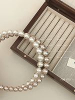 Vivienne Westwood High-end French quality pearl small fragrance headband womens size pearls to increase the top of the head for going out retro temperament headband