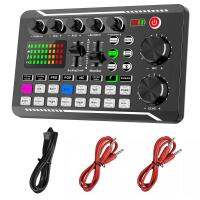 Podcast Equipment Bundle Professional Sound Mixer Board เวอร์ชั่นภาษาอังกฤษสดสตรีมมิ่ง DJ Mixer บันทึกเสียง Broadcasting PC