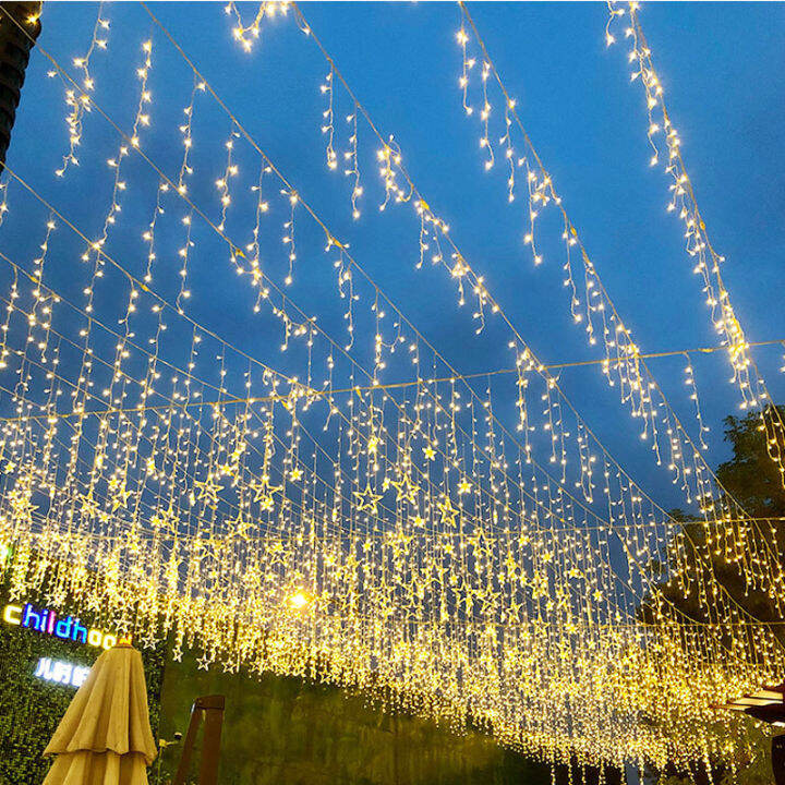 LED Christmas Light Curtain Lights Icicle Waterfall lights Outdoor