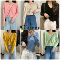 [ส่งเร็วพิเศษ!] เสื้อกันหนาว เสื้อไหมพรมแขนยาว ใส่สบาย ผ้านิ่มๆๆๆ Long sleeve knitted cardigan 8A55