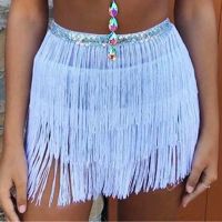 【CW】 Belly Hip Scarf Skirts Layers Tassel Fringes Dancing Costume Performance 2022 New