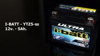 แบตเตอรี่ i-batt  YTZ5-SS ขนาด 12v 5AH ให้กำลังไฟดี อึด ทน ใช้จนลืม สำหรับมอเตอร์ไซค์ WAVE, SONIC, CLICK, FINO, ICON, MIO NEW, DREAM EXCES, KSR, MSX และรุ่นอื่นๆ แบบแห้ง