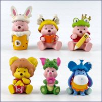 Eula โมเดลฟิกเกอร์ หมีพูห์ Winnie The Pooh Popcorn Pooh Bear Eeyore Piglet ของเล่นสําหรับเด็ก เก็บสะสม ของขวัญ 6 ชิ้น