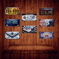 Maine California New York Car Number License Plate Texas US 66 Vintage Tin Signs Las Vegas Home Wall Decor Metal Poster YQZ008