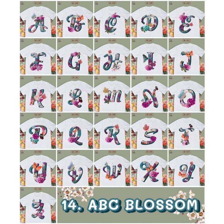 เสื้อลายตัวอักษร-abc-blossom-ดอกไม้-p-q-r