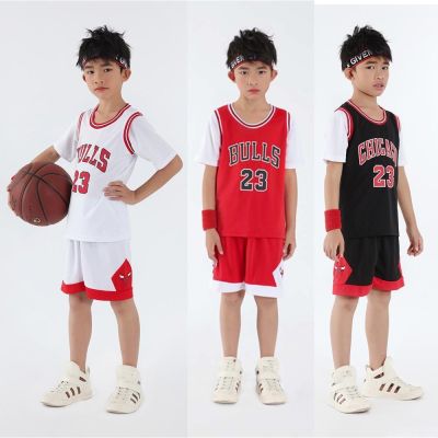 NBA Chicago Bulls Michael Jordan No.23 Jersey Kids Fake Two Pieces Basketball Clothing Suits