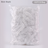 ?Best Buyle หมวกอาบน้ำแบบใช้แล้วทิ้ง100ชิ้น เซ็ตหมวกคลุมผมแบบยืดหยุ่นสำหรับผู้หญิงสำหรับสปาร้านเสริมสวยโรงแรมสีชมพูกันน้ำ