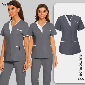 Scrubs Women Tops Beauty Salon Nursing Uniform Laboratory Spa