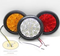 ไฟท้าย LED กลม 4นิ้ว ขอบยาง แดง/ส้ม/ขาว Red / Yellow / White 24V (ราคาต่อ 1ดวง)