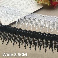 [HOT!] 8.5CM Wide Delicate Tassel Guipure Lace Fabric Applique Trim Ribbon Decorated For DIY Crafts Home Curtains Sewing Accessories