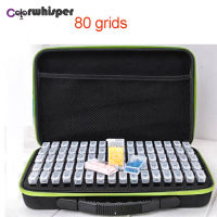 80Bottles 80 Grids Container Diamond Painting Box Container Storage Carry Case Holder Storage Hand Bag Shockproof Durable