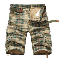 Men Shorts 2023 Fashion Plaid Beach Shorts Mens Casual Camo Camouflage Shorts Military Short Pants Male Bermuda Cargo Overalls