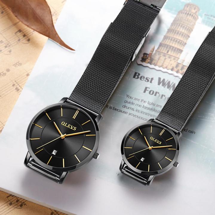 olevs-นาฬิกาคู่รักเดิมแท้แนวโน้มคู่นาฬิกาฉบับภาษาเกาหลีแฟชั่นกันน้ำนาฬิกาคู่รัก
