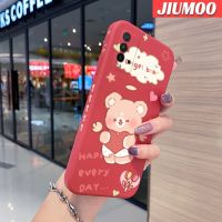 เคส JIUMOO สำหรับ Xiaomi MI Redmi 9T Redmi 9 Power เคสโทรศัพท์ลายขอบซิลิโคนเหลวแบบนิ่มลายการ์ตูนรูปหมีเทวดาเคสป้องกันกล้องคลุมทั้งหมดเคสฝาหลังเคสกันกระแทก