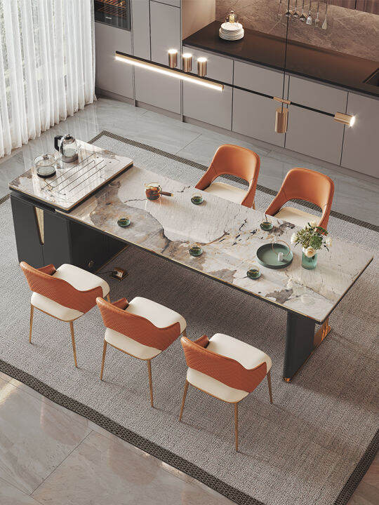 Rock plate island table integrated finished tea table bar table ...