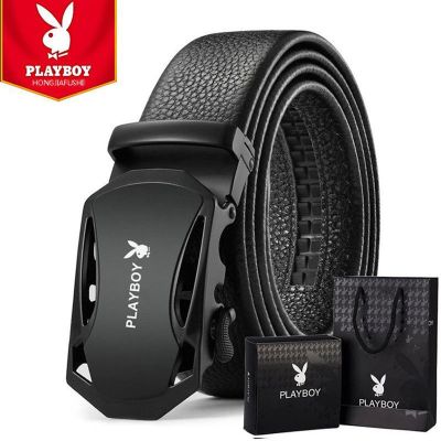 [official authentic] playboy belt grinding automatic male youth business leisure belt belt buckle students