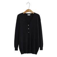 【มีไซส์ใหญ่】Plus Size Womens V-neck Knitted Sweaters Long Sleeved Casual Slim Outerwear