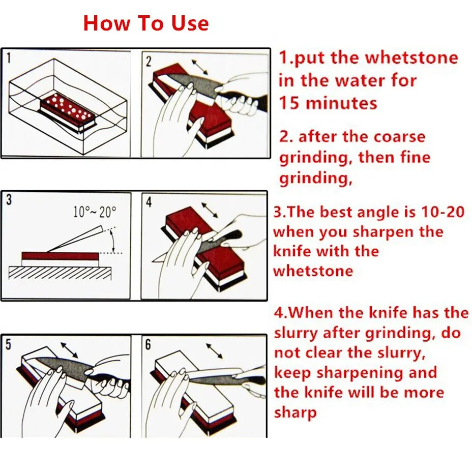 Knife Sharpener Whetstone Sharpening Stones Grinding Stone Water Stone 2  stages Whetstone Pro Kitchen Tool 240-10000 Grit