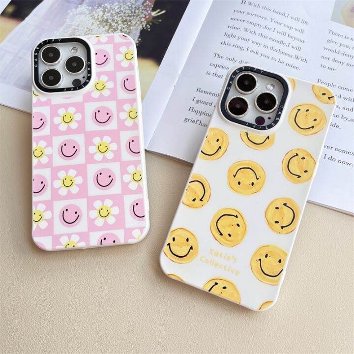 casetifg-เคสโทรศัพท์มือถือซิลิโคน-tpu-กันกระแทก-ป้องกันเลนส์-ลายตารางหน้ายิ้ม-หรูหรา-สําหรับ-iphone-11-13-12-14-pro-max-7-8-14-plus-xr-x-xs-max