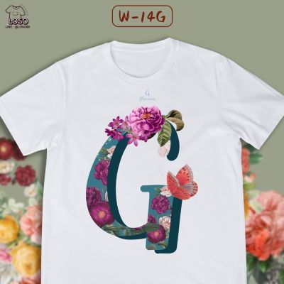 เสื้อลายตัวอักษร ABC BLOSSOM ดอกไม้ (G H I)