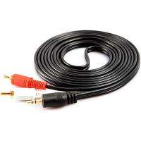 Zhaoshop AV High Grade Cable Stereo 3.5mm (M) / 2 RCA (M) Length 1.8m (สืดำ)