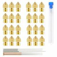 MK8 Nozzle for 3D Printer 24pcs M6 Brass Extruder Hotend Nozzles 0.2/0.3/0.4/ 0.5/0.6/0.8/1.0mm amp; Cleaning Needles fit 1.75mm