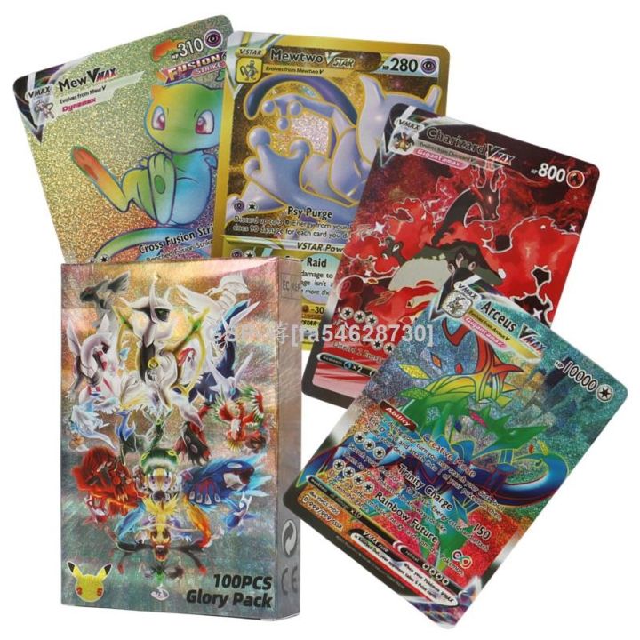English Pokemon Card Gold Original Mew  Pokemon Card Rainbow Charizard -  English - Aliexpress