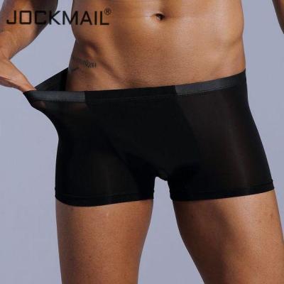 【CW】 JOCKMAIL mens transparent underwear boxer Shorts Mens Trunks ice silk Male panties underpants cuecas Gay penis