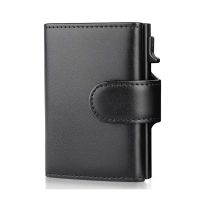 【CC】 2022 Fashion Aluminum Credit Card Wallet Blocking Trifold Men Wallets Leather with Coin