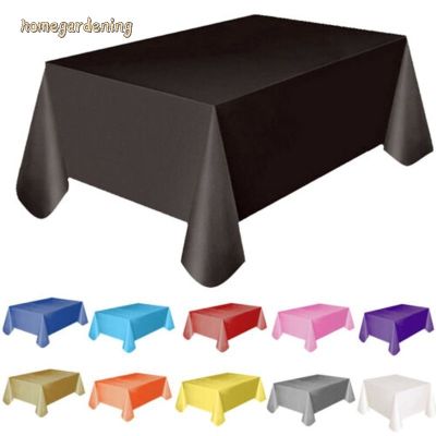 ◑℗♧ ผ้าปูโต๊ะพลาสติกทรงสี่เหลี่ยมสีพื้นขนาด 137x183 ซมสําหรับตกแต่งปาร์ตี้วันเกิดงานแต่งงาน