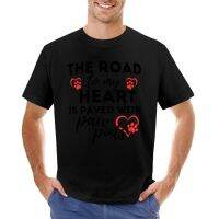 Funny Dog Idea The Road To My Heart Is Paved With Paw Prints T-Shirt Summer Clothes Mens T Shirts